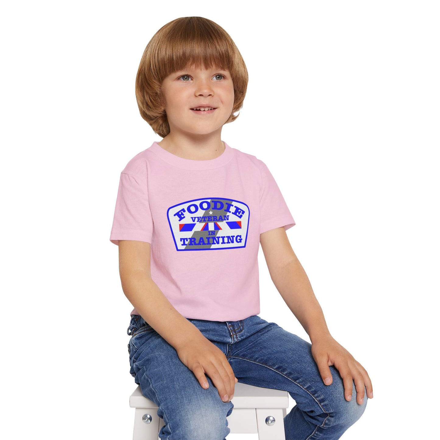 L.O.E.F Foodie Veteran In Training Toddler Tee Shirt (Blue)