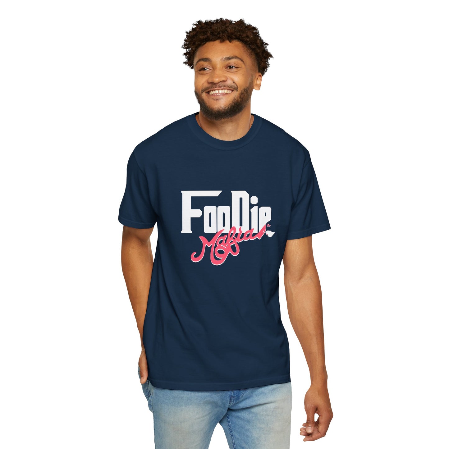 L.O.E.F White Foodie Mafia Unisex Tee shirt (Fiery Red)