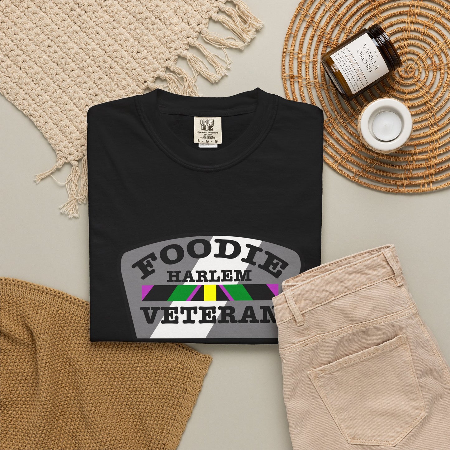 L.O.E.F Foodie Veteran Harlem Unisex Tee Shirt (Gray)
