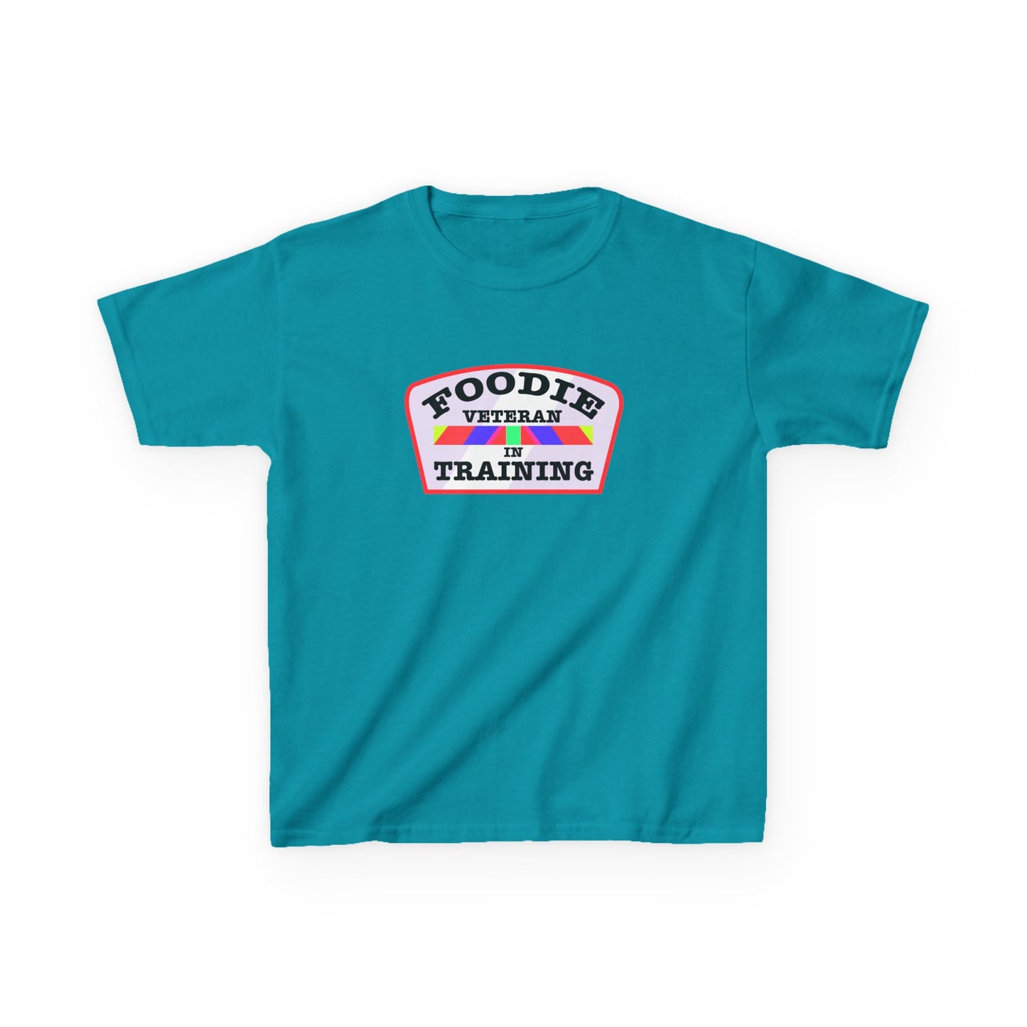 L.O.E.F Foodie Veteran In Training Kids Tee Shirt (Soft Pink)