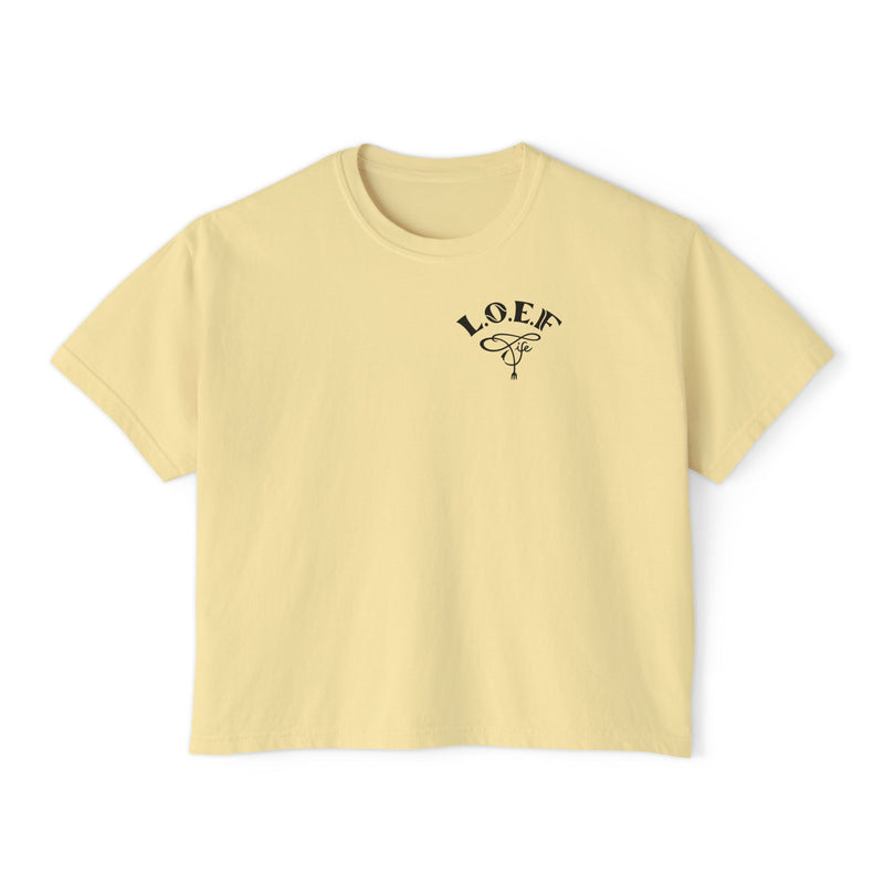 L.O.E.F Foodie 4Life Vegan Boxy Tee (Turquoise)