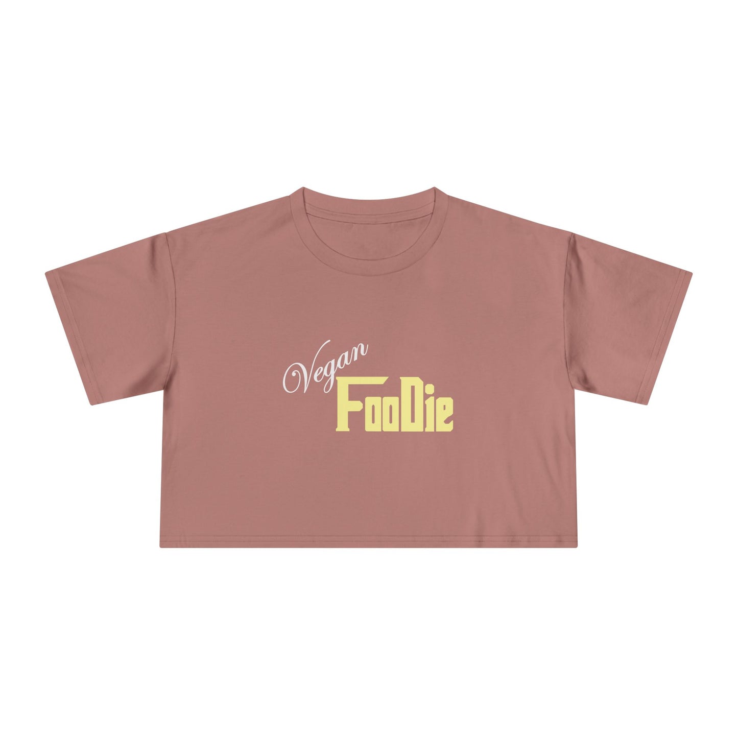 L.O.E.F Women Vegan Foodie Crop Tee (Light Yellow)