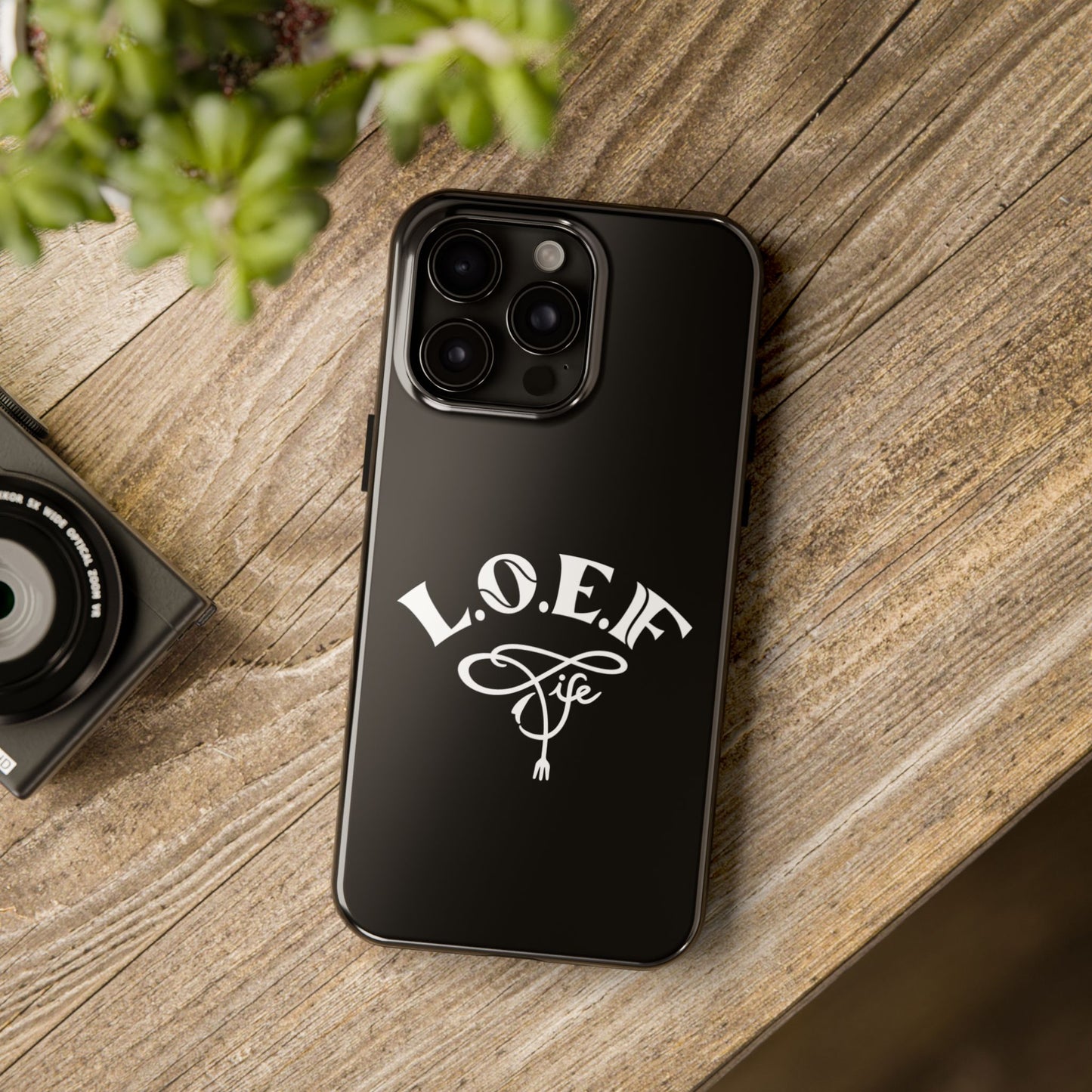 L.O.E.F Black Glossy Protective Phone Case