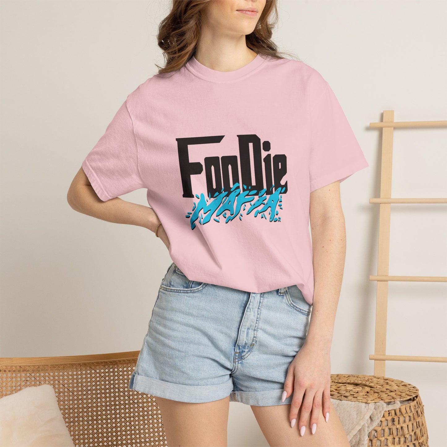 L.O.E.F Foodie Mafia Unisex Tee Shirt (Aqua Blue)