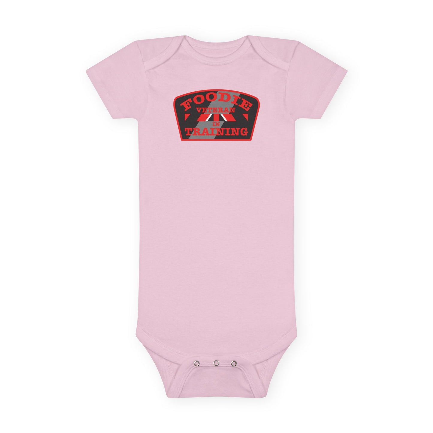 L.O.E.F Foodie Veteran In Training Baby Bodysuit (Red)