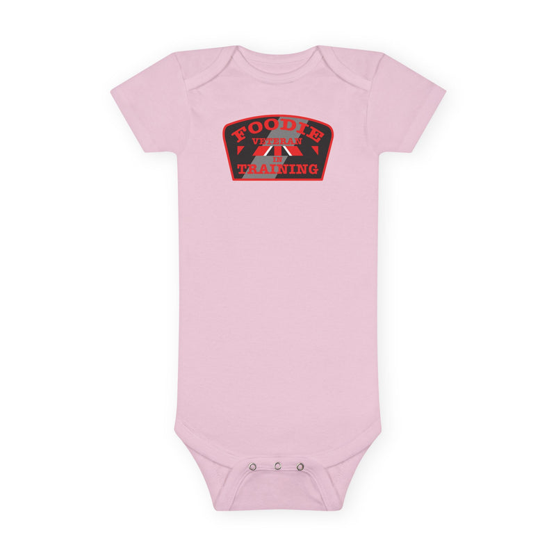 L.O.E.F Foodie Veteran In Training Baby Bodysuit (Red)