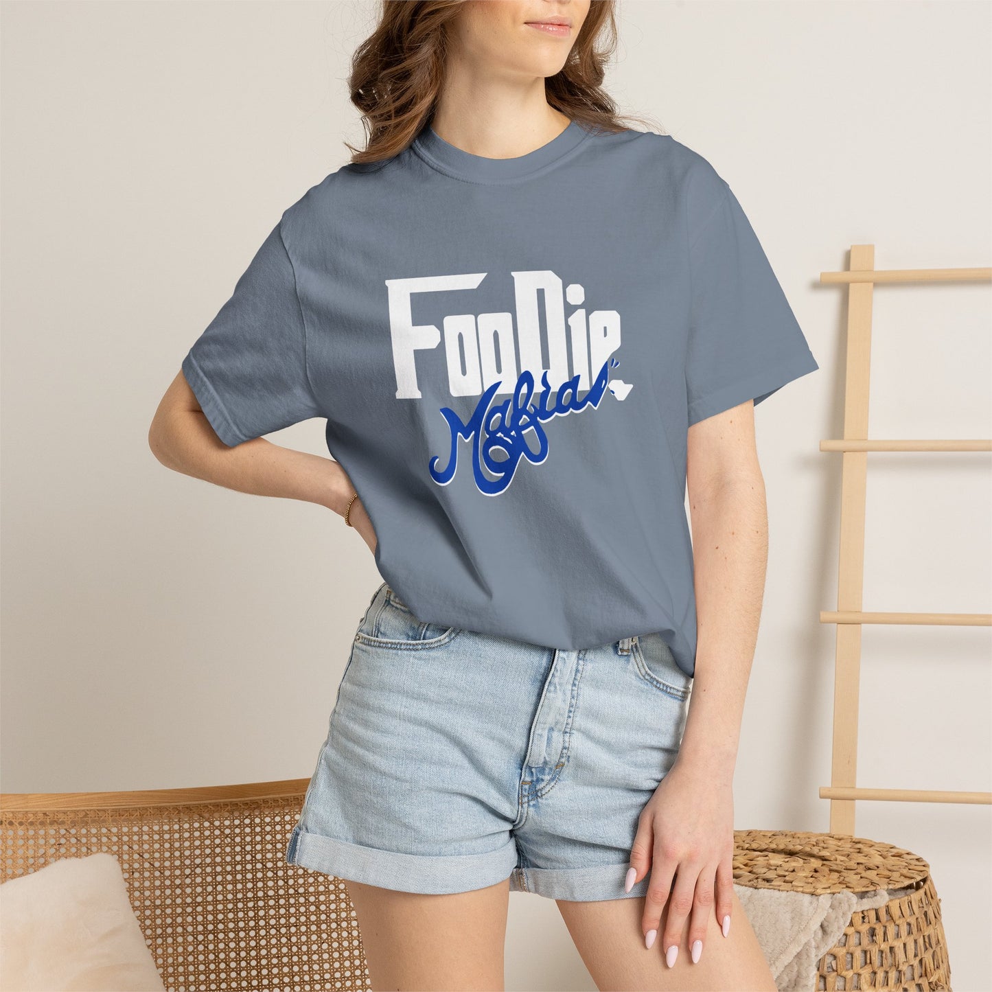 L.O.E.F Foodie Mafia Unisex Tee Shirt  (Dark Blue)