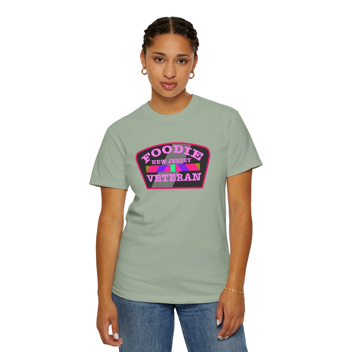 L.O.E.F Foodie Veteran NEW JERSEY Unisex Tee Shirt (Pink)