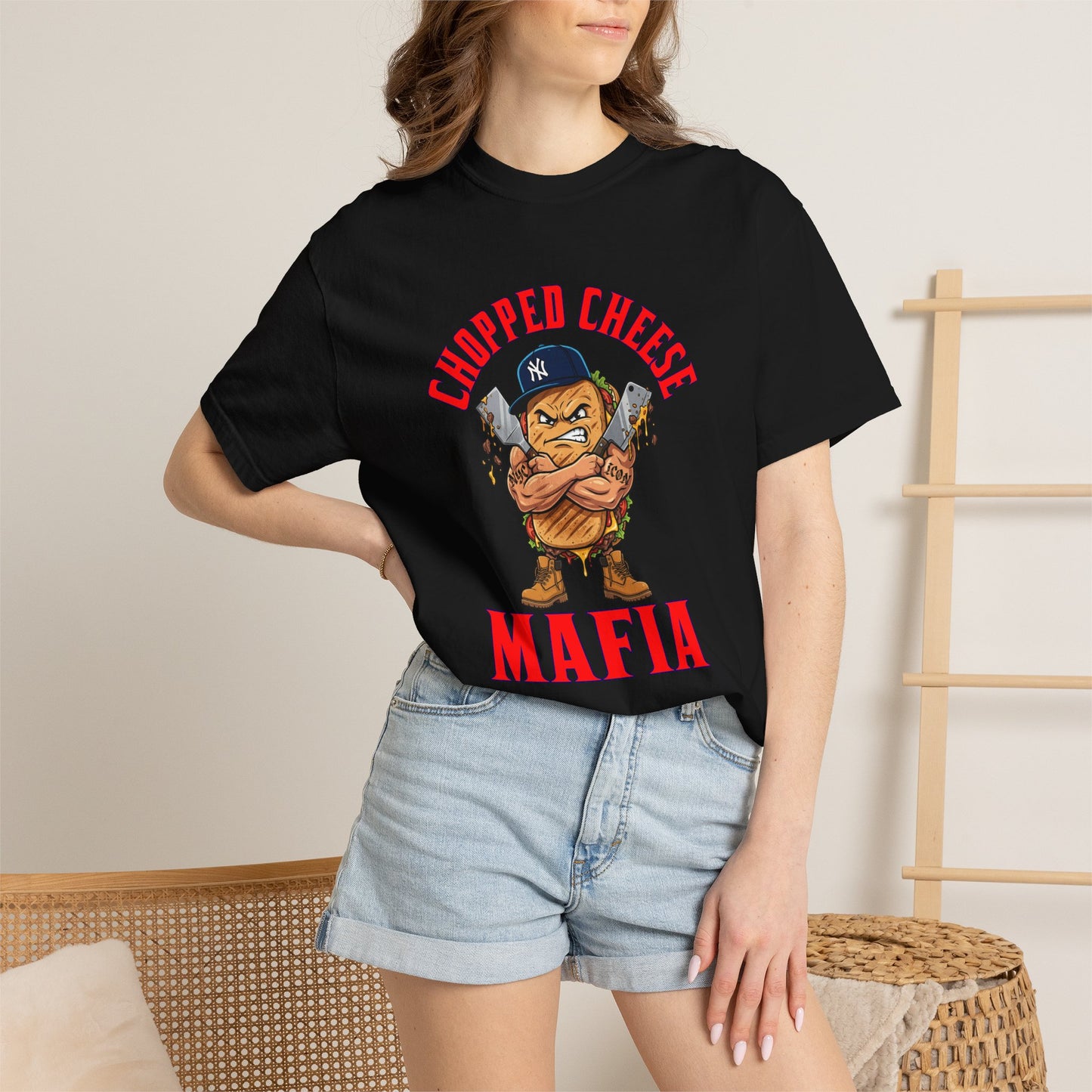 L.O.E.F Mafia Chopped Cheese Unisex Tee Shirt (Red)