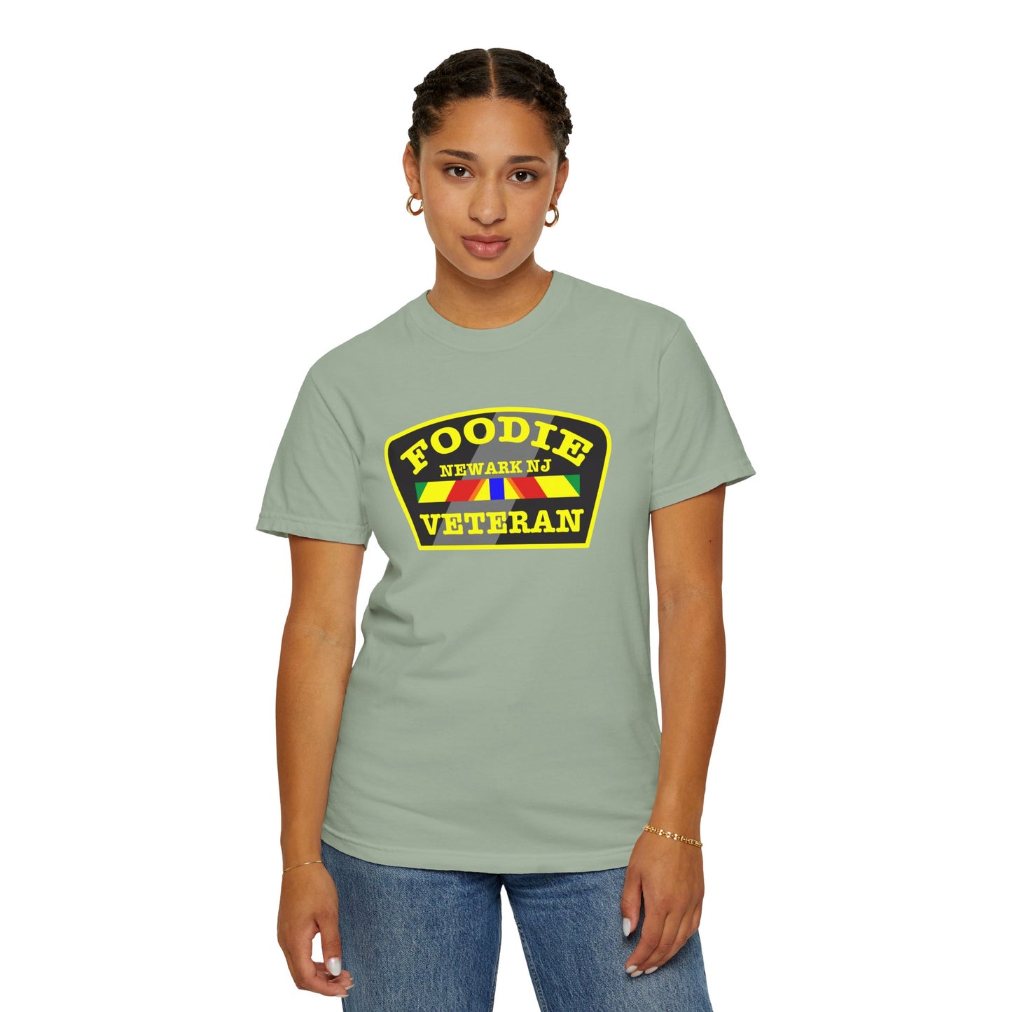 L.O.E.F Foodie Veteran NEWARK NJ Unisex Tee Shirt (Yellow)