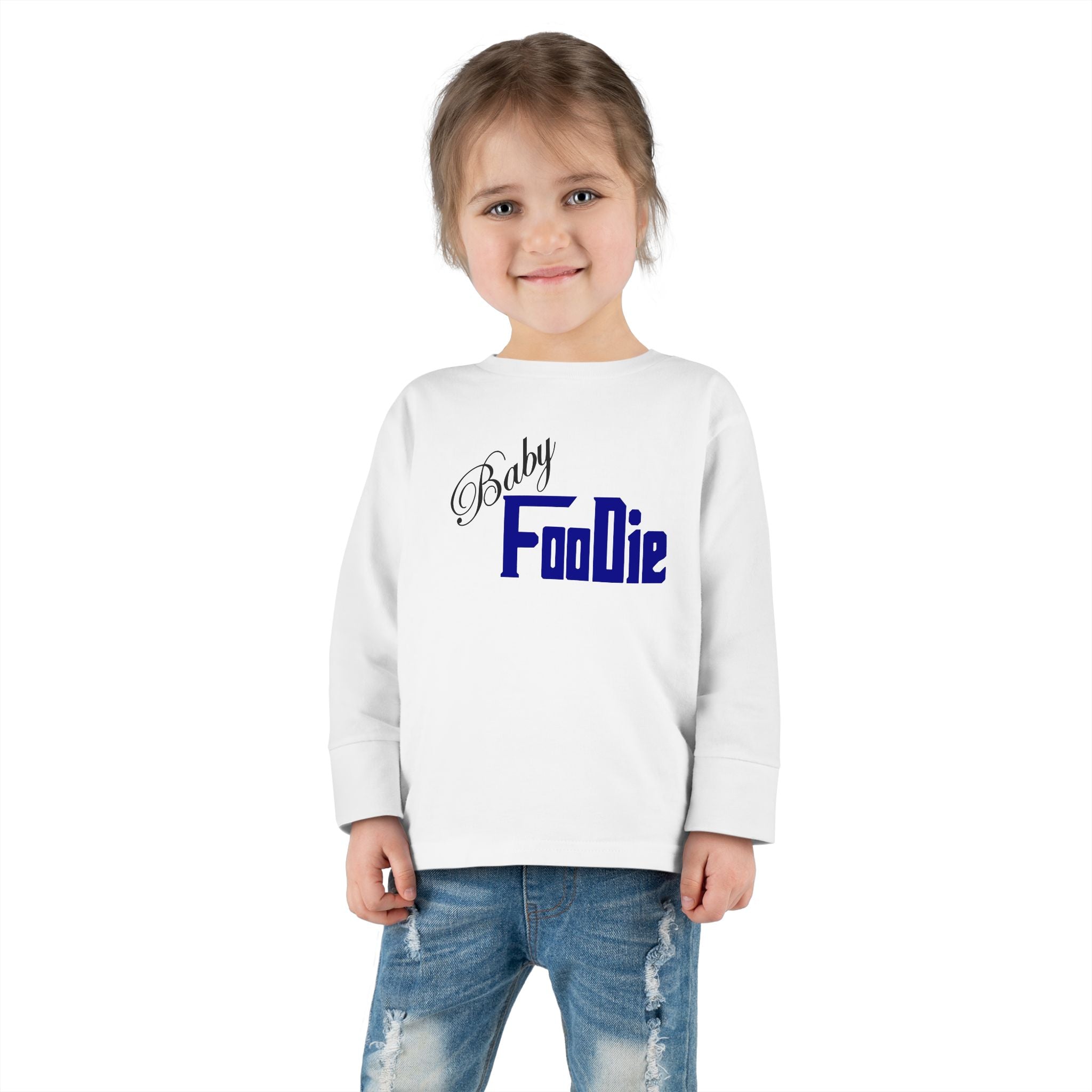 L.O.E.F Baby Foodie Toddler Long Sleeve Tee (Dark Blue)