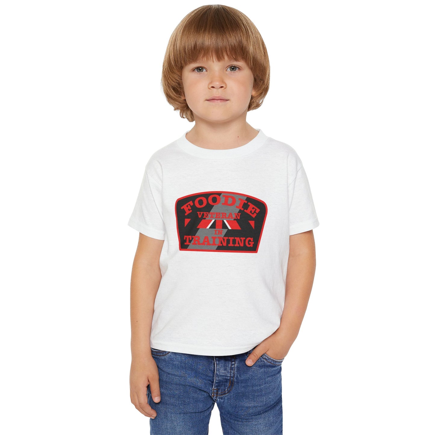 L.O.E.F Foodie Veteran In Training Toddler Tee Shirt (Red)