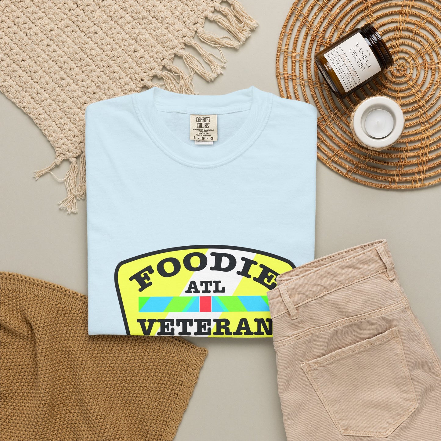 L.O.E.F Foodie Veteran ATL Unisex Tee Shirt (Yellow and Black)