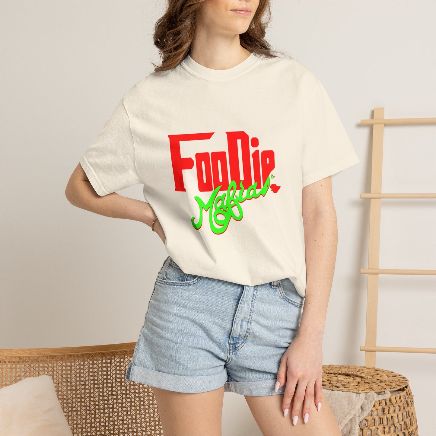 L.O.E.F Red Foodie Mafia Unisex Tee Shirt (Neon Green)