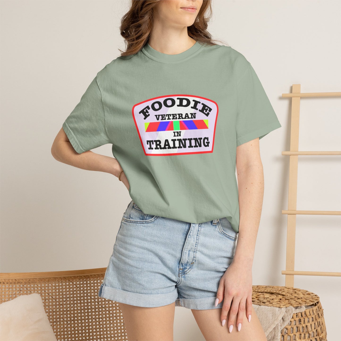 L.O.E.F Foodie Veteran IN TRAINING Unisex Tee Shirt (Soft Pink)