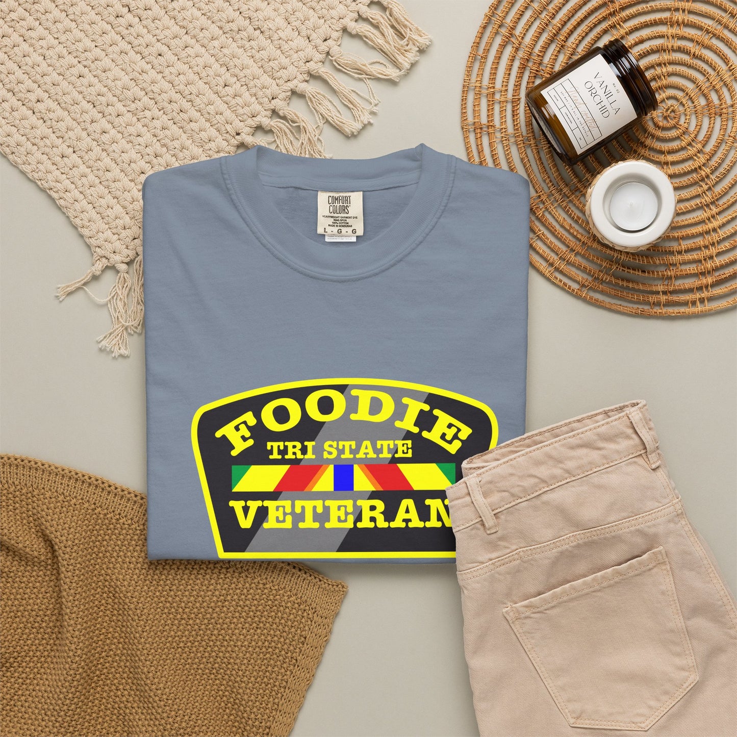 L.O.E.F Foodie Veteran TRI STATE Unisex Tee Shirt (Yellow)
