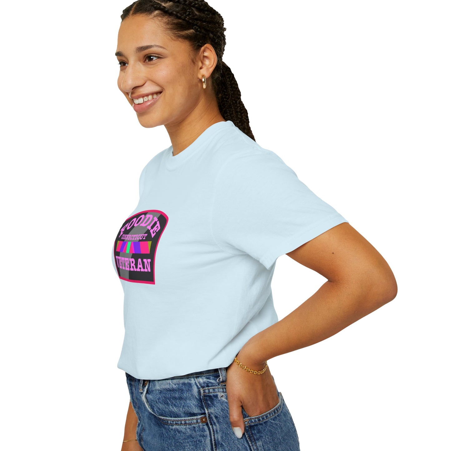 L.O.E.F Foodie Veteran CONNECTICUT Unisex Tee Shirt (Pink)