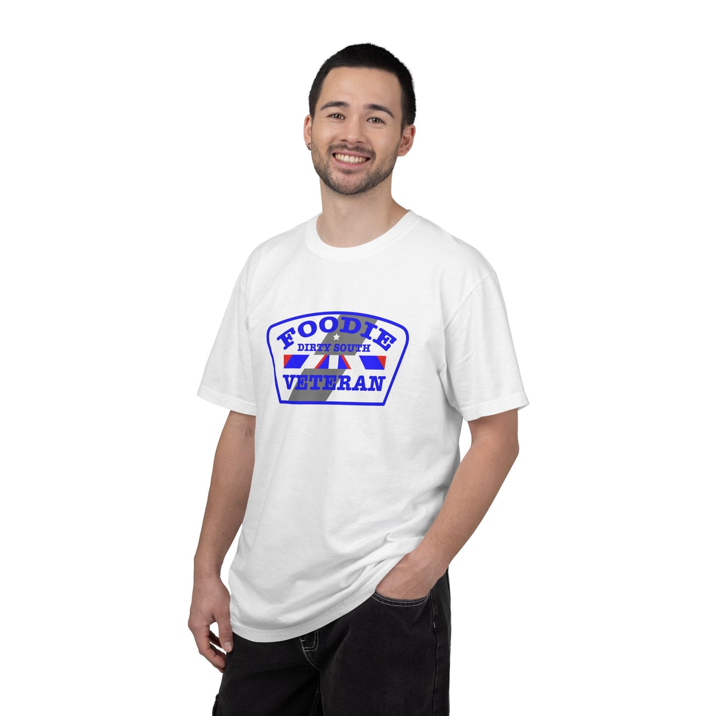 L.O.E.F Foodie Veteran DIRTY SOUTH Unisex Tee Shirt (Blue)