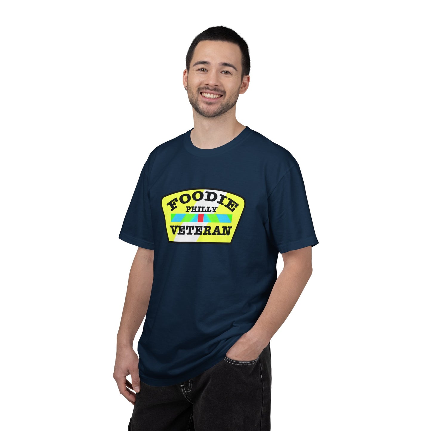 L.O.E.F Foodie Veteran PHILLY Unisex Tee Shirt (Yellow and Black)