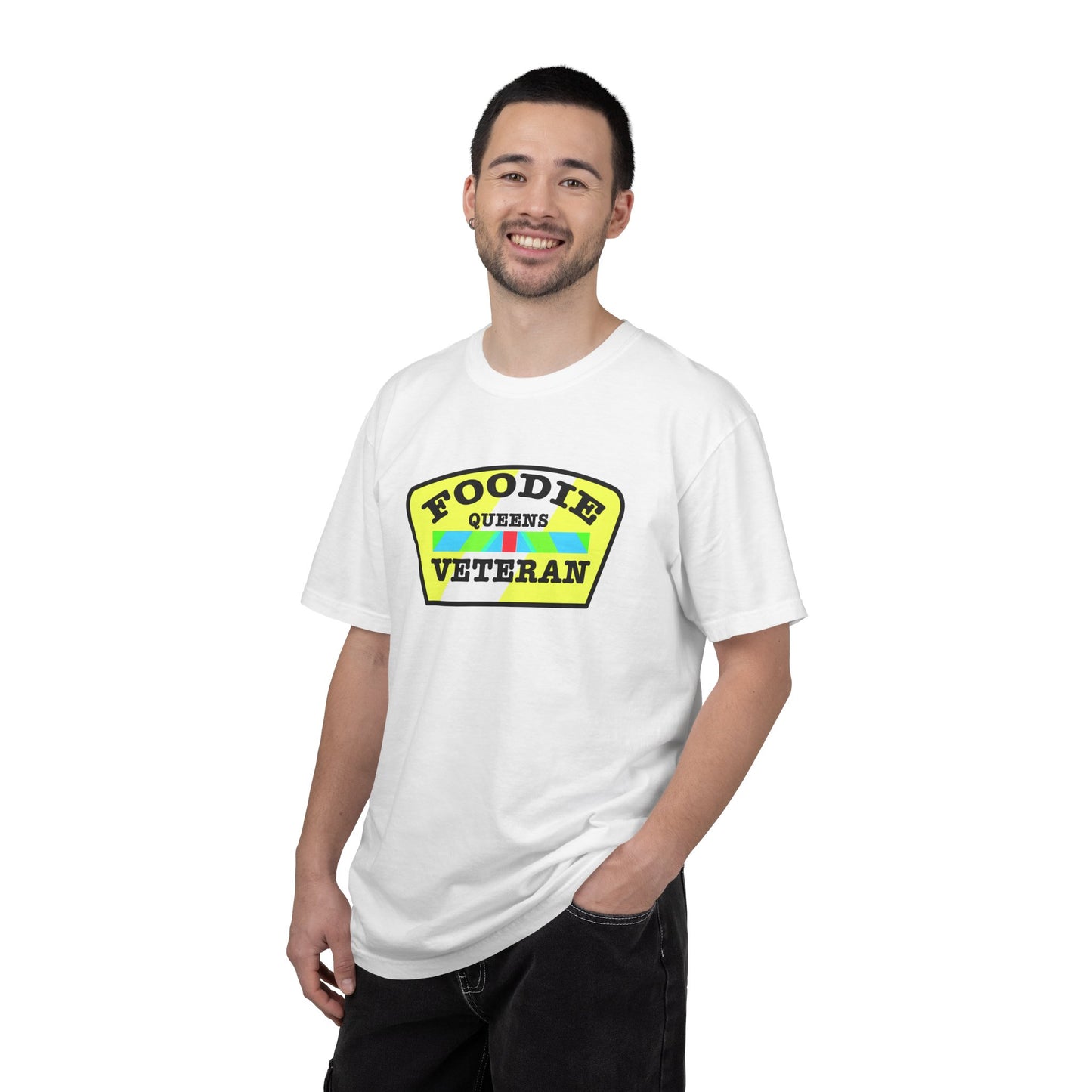 L.O.E.F Foodie Veteran QUEENS Unisex Tee Shirt (Yellow and Black)