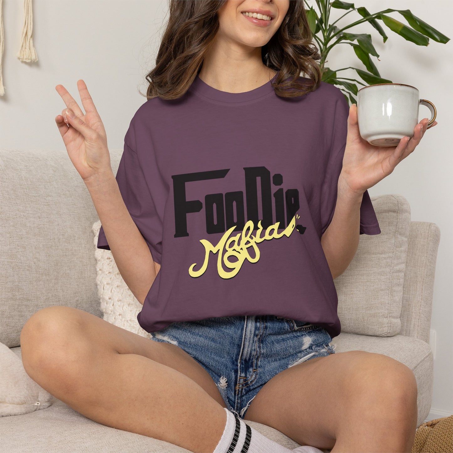 L.O.E.F Foodie Mafia Unisex Tee shirt (Soft Yellow)