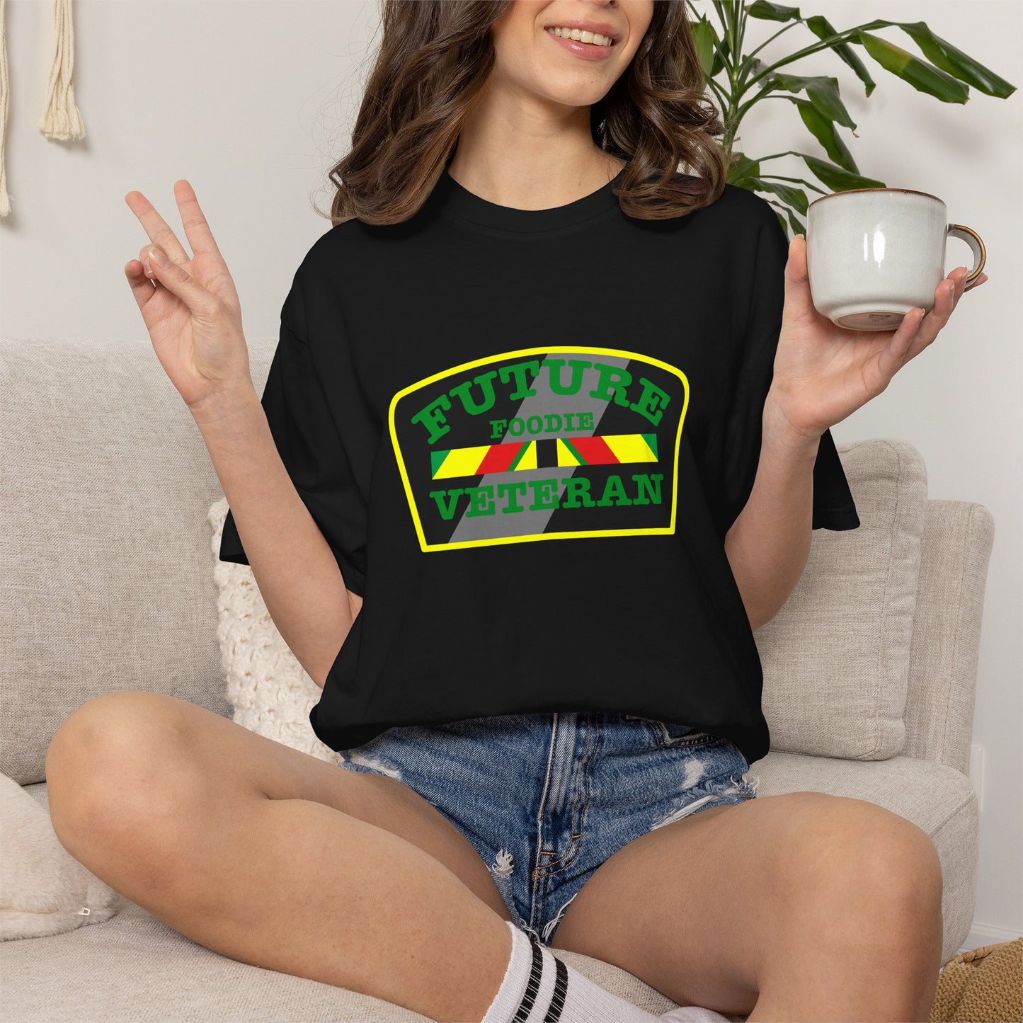 L.O.E.F Future Foodie Veteran Unisex Tee Shirt (Green)