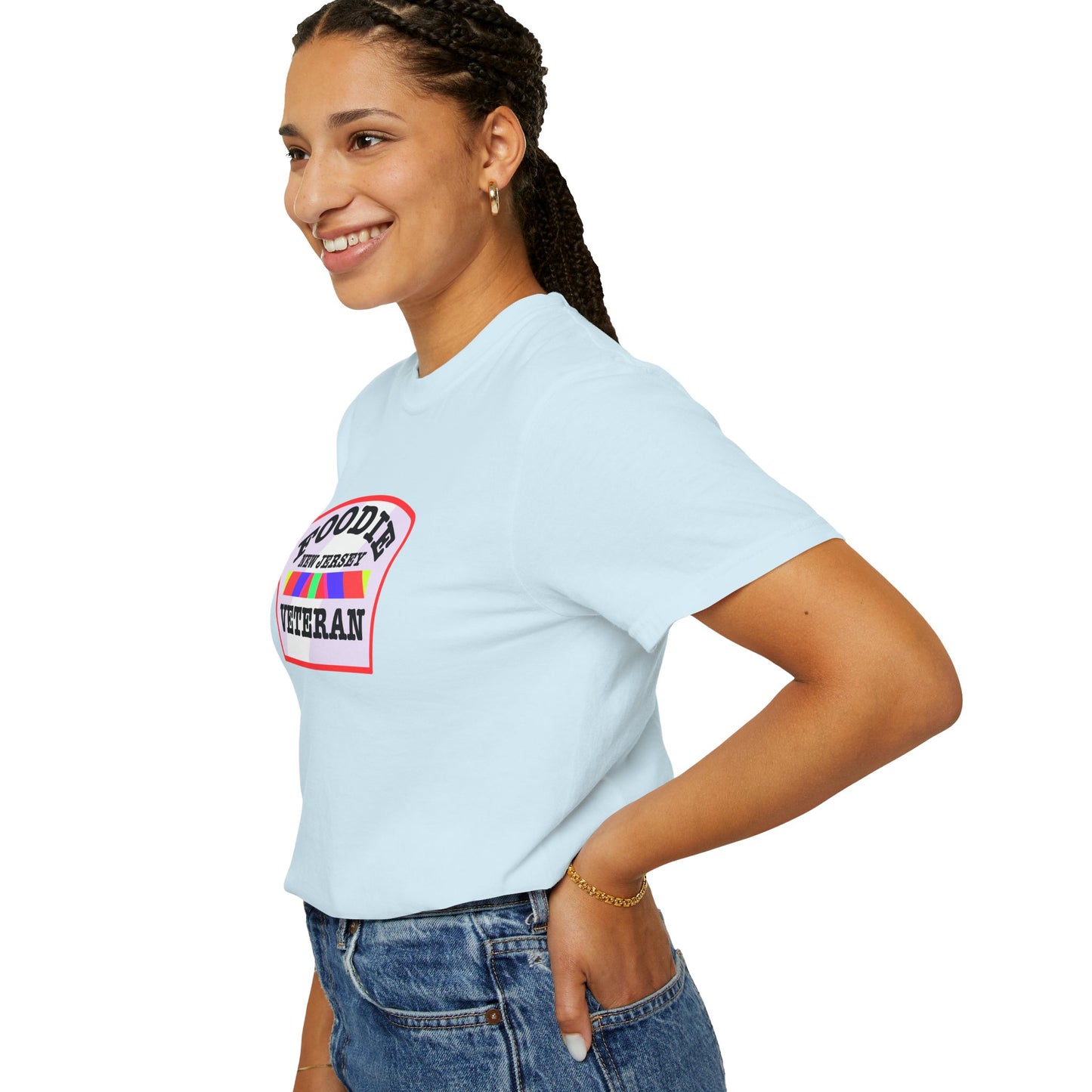 L.O.E.F Foodie Veteran NEW JERSEY Unisex Tee Shirt (Soft Pink)