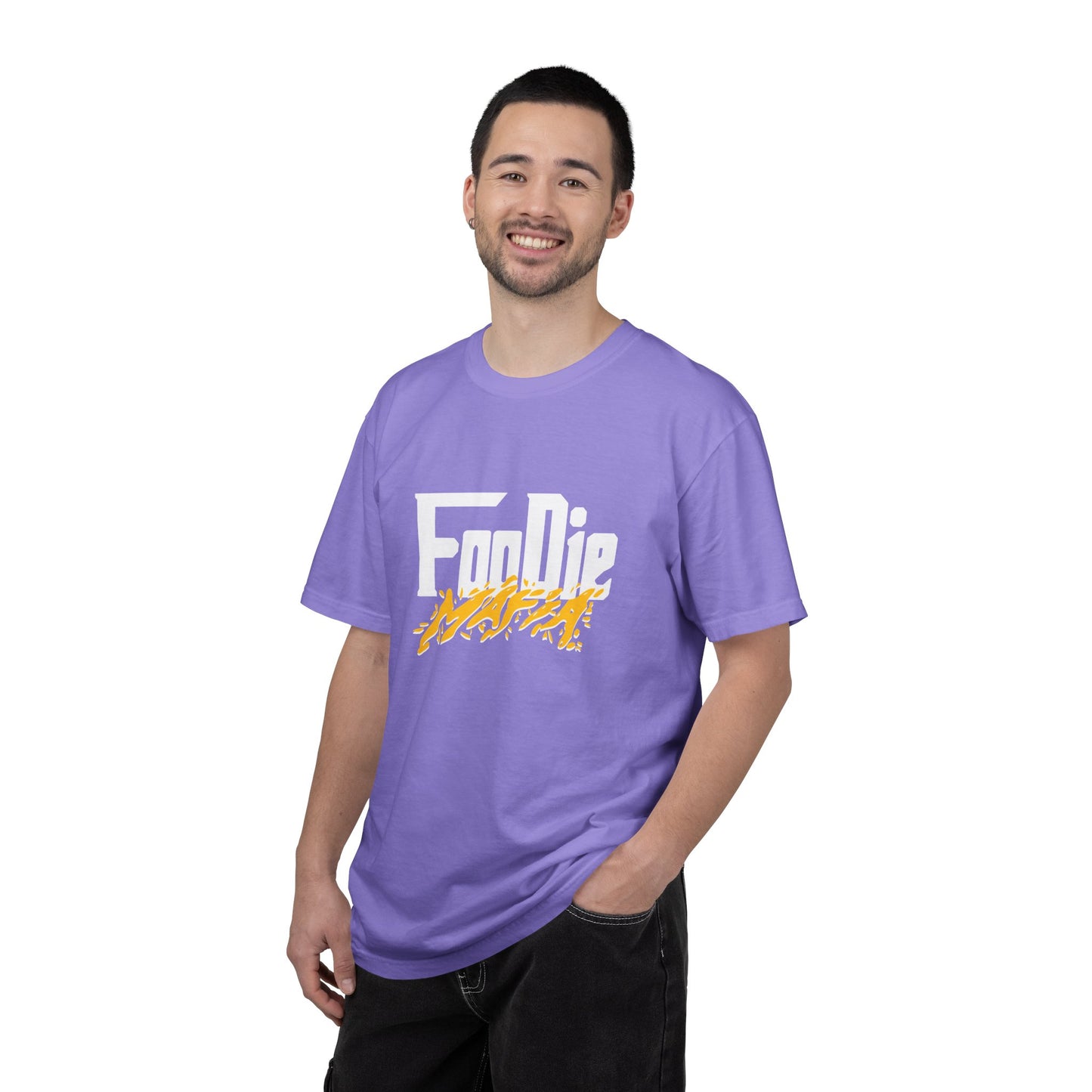 L.O.E.F White Foodie Mafia Unisex Tee shirt (Bright Yellow)