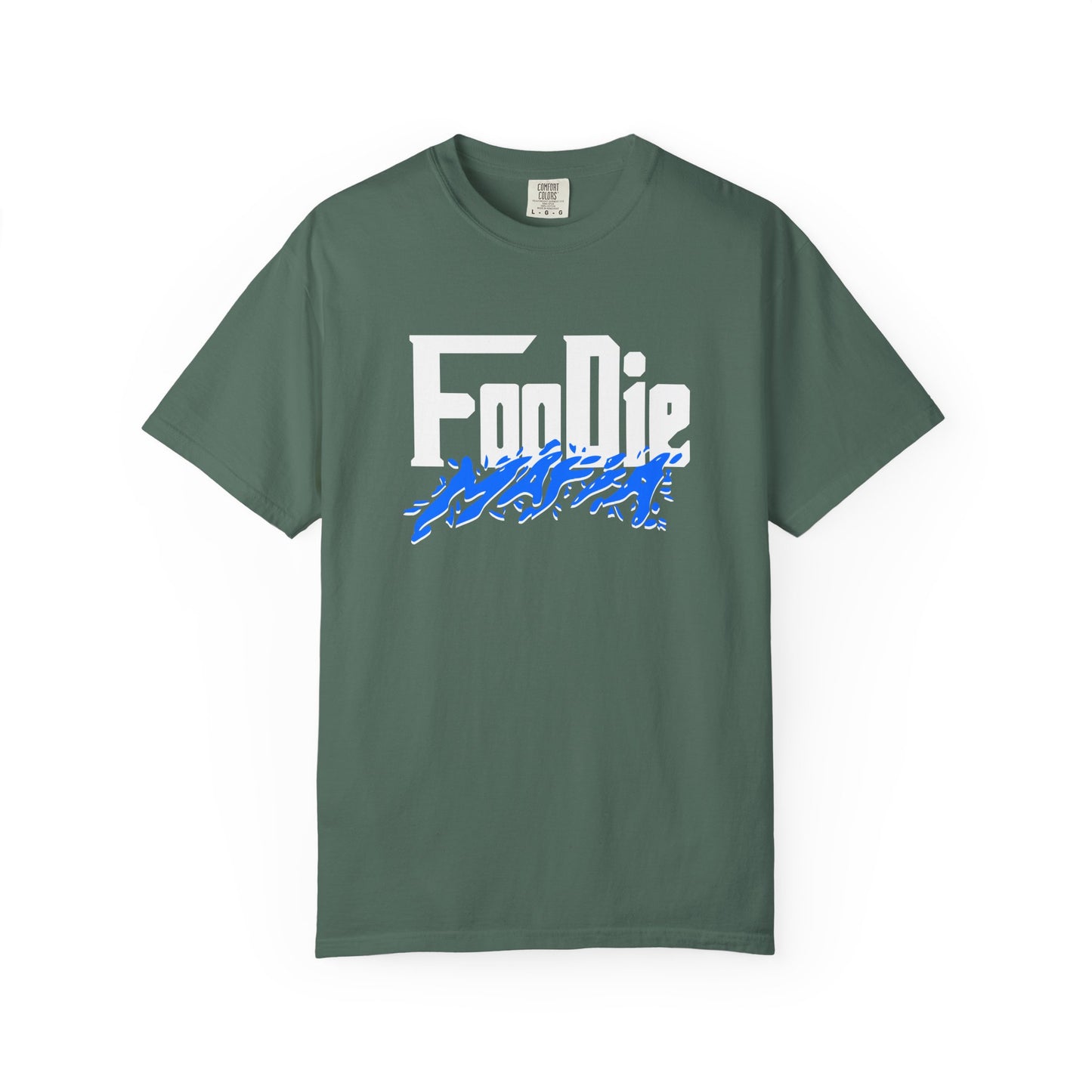 L.O.E.F White Foodie Mafia Unisex Tee Shirt (Blue)