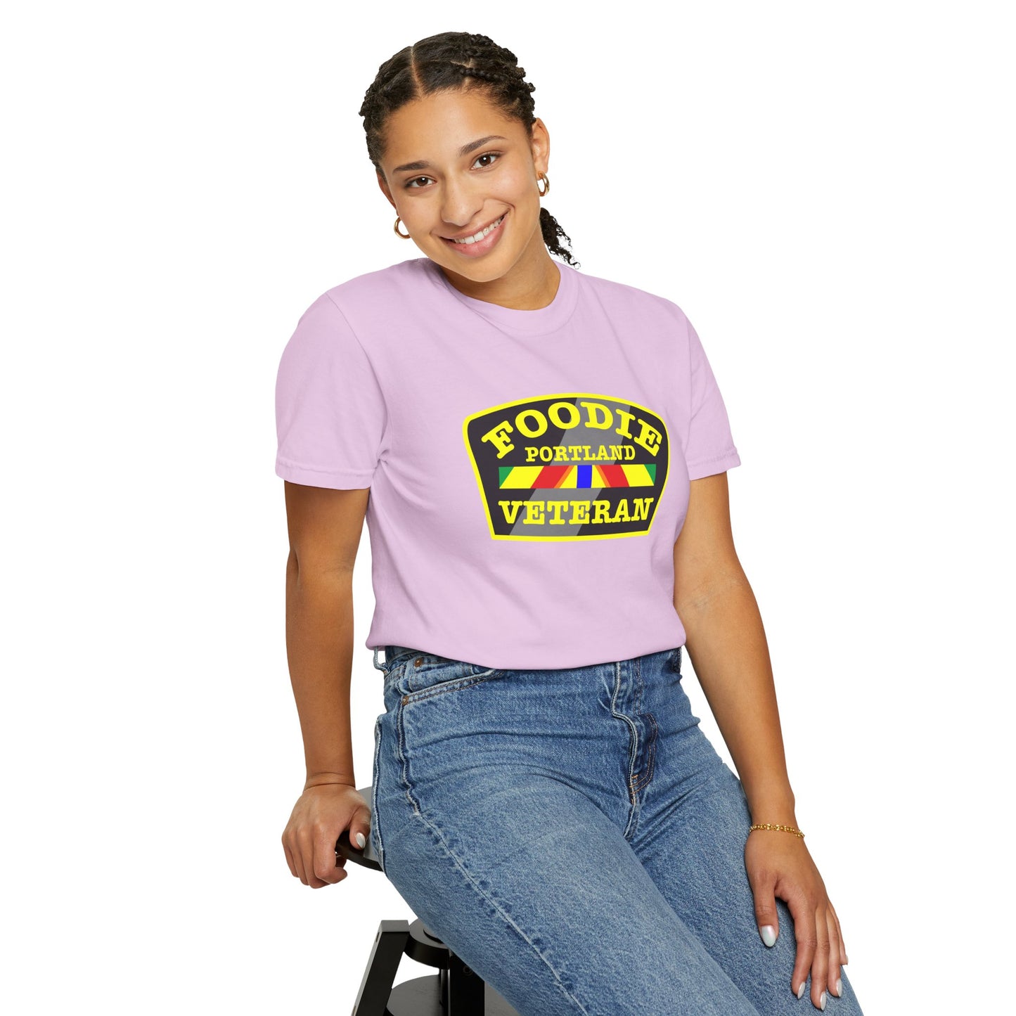 L.O.E.F Foodie Veteran PORTLAND Unisex Tee Shirt (Yellow)