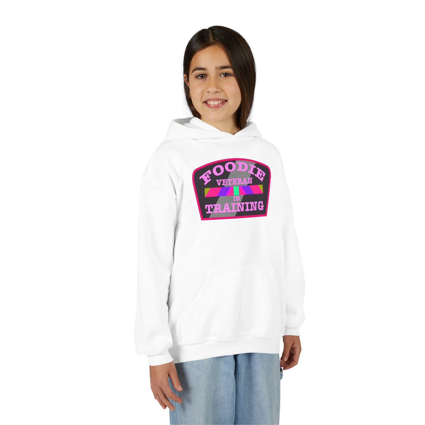L.O.E.F Foodie Veteran In Training Youth Hoodie (Pink)
