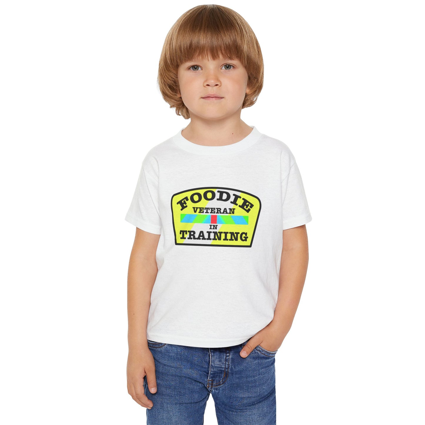 L.O.E.F Foodie Veteran In Training Toddler Tee Shirt (Yellow and Black)
