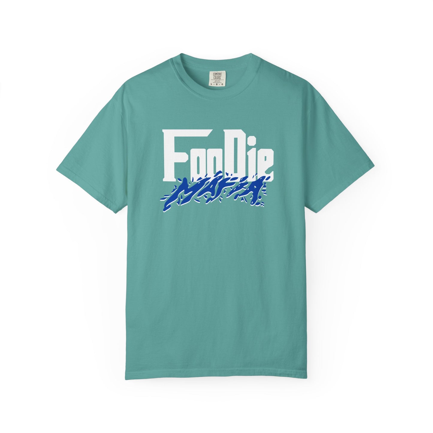 L.O.E.F White Foodie Mafia Unisex Tee Shirt (Cobalt Blue)