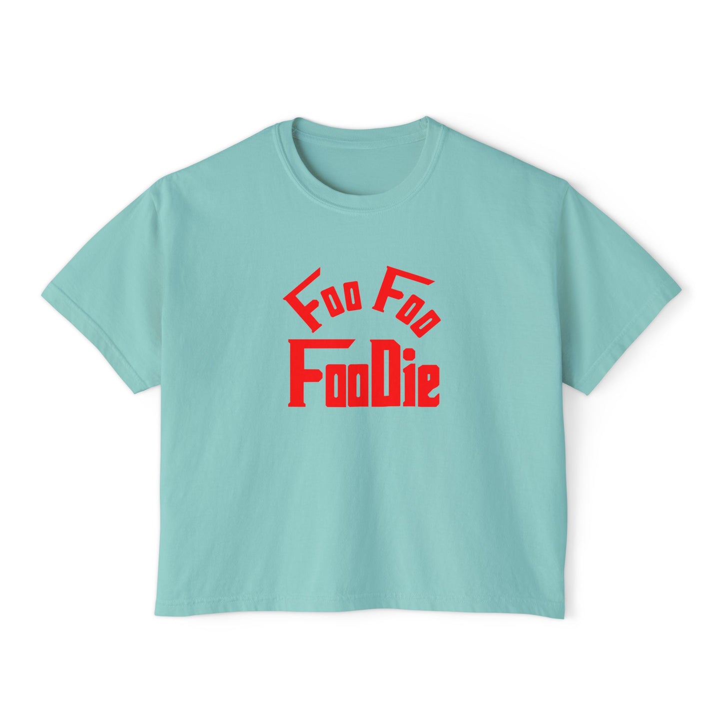 L.O.E.F FOO FOO FOODIE Women Boxy Tee(Fiery Red)