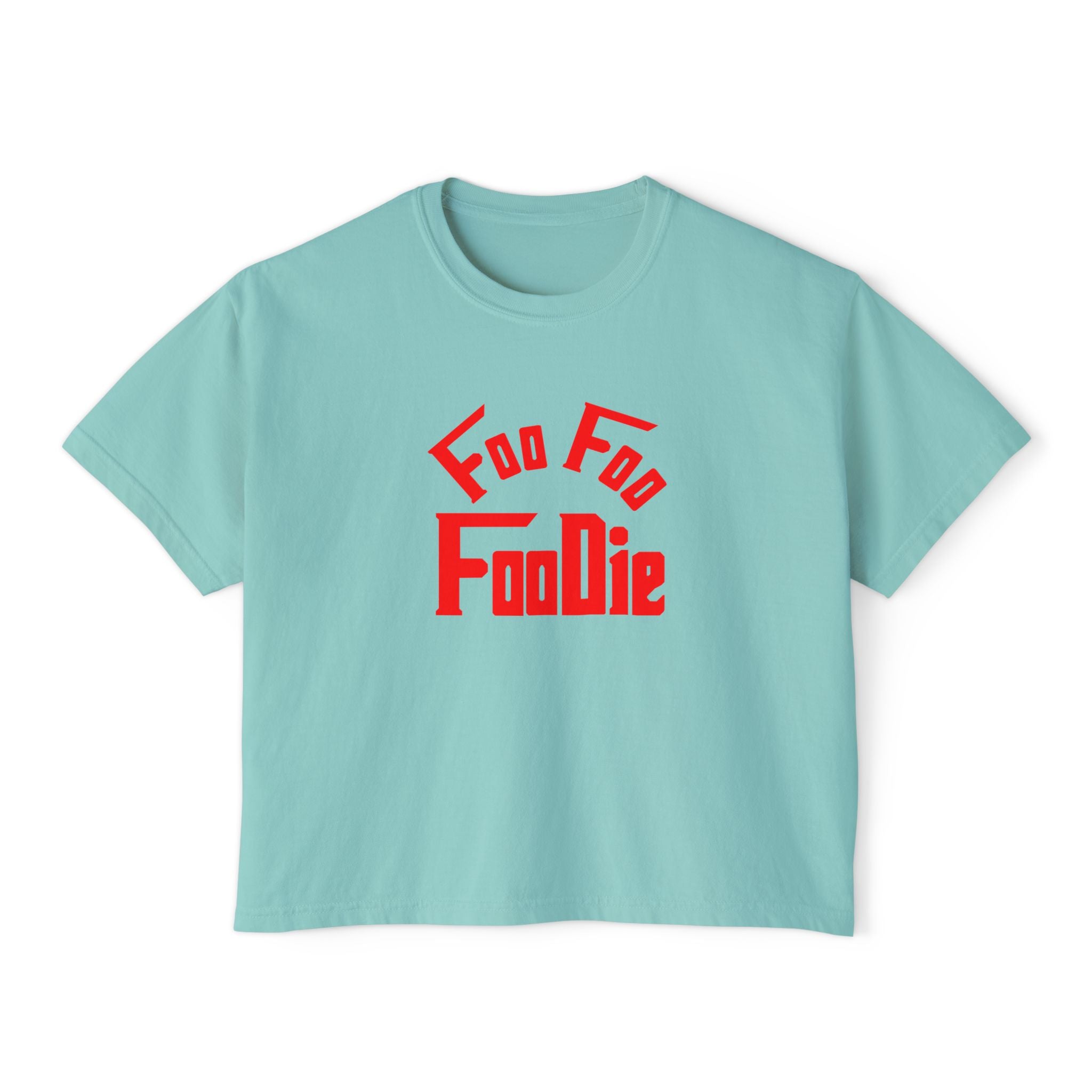 L.O.E.F FOO FOO FOODIE Women Boxy Tee(Fiery Red)