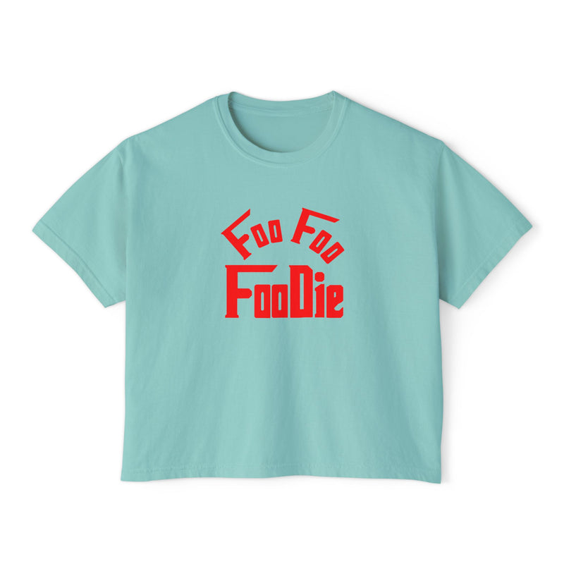 L.O.E.F FOO FOO FOODIE Women Boxy Tee(Fiery Red)