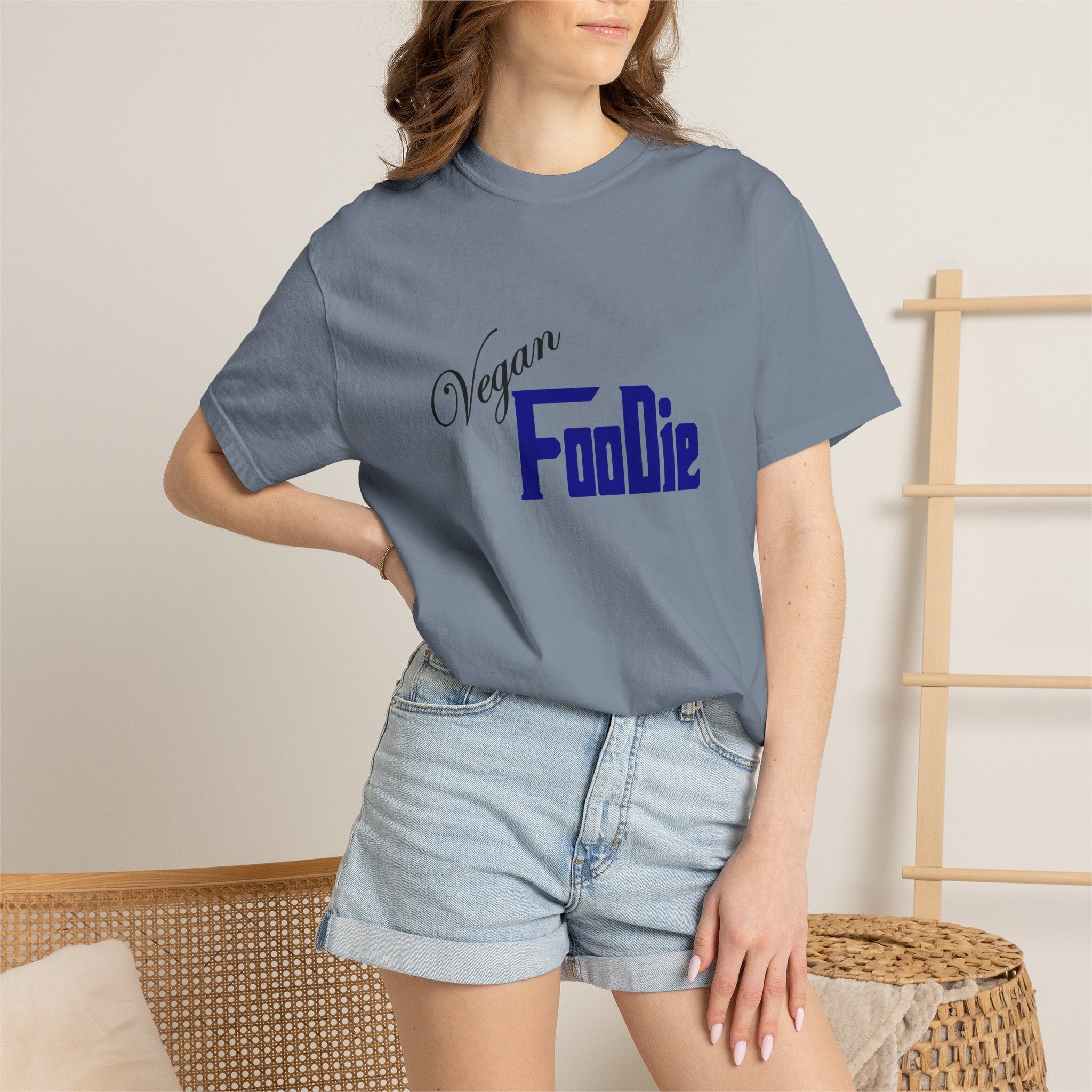 L.O.E.F Unisex Vegan Foodie Tee Shirt (Dark Blue)