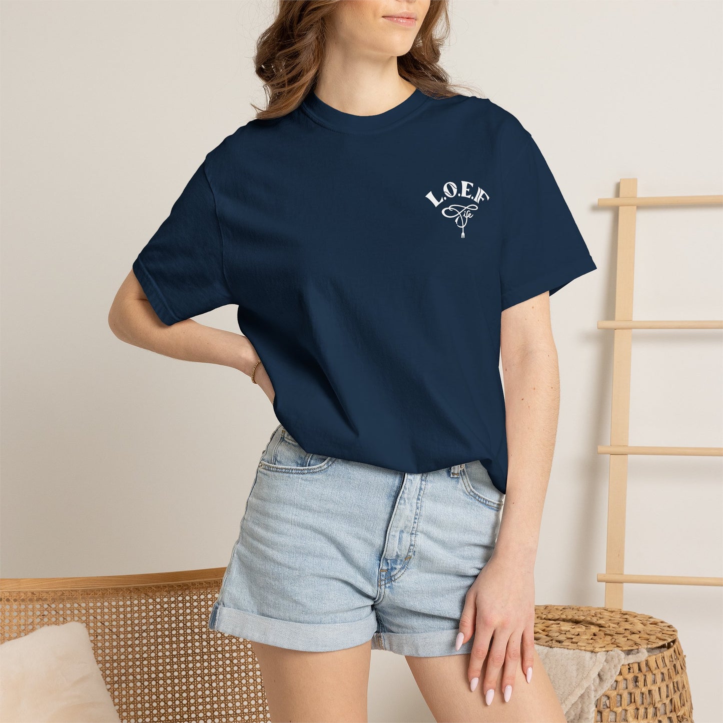 L.O.E.F LIFESTYLE OF EVERYDAY FOODIES Unisex Tee Shirt (White)