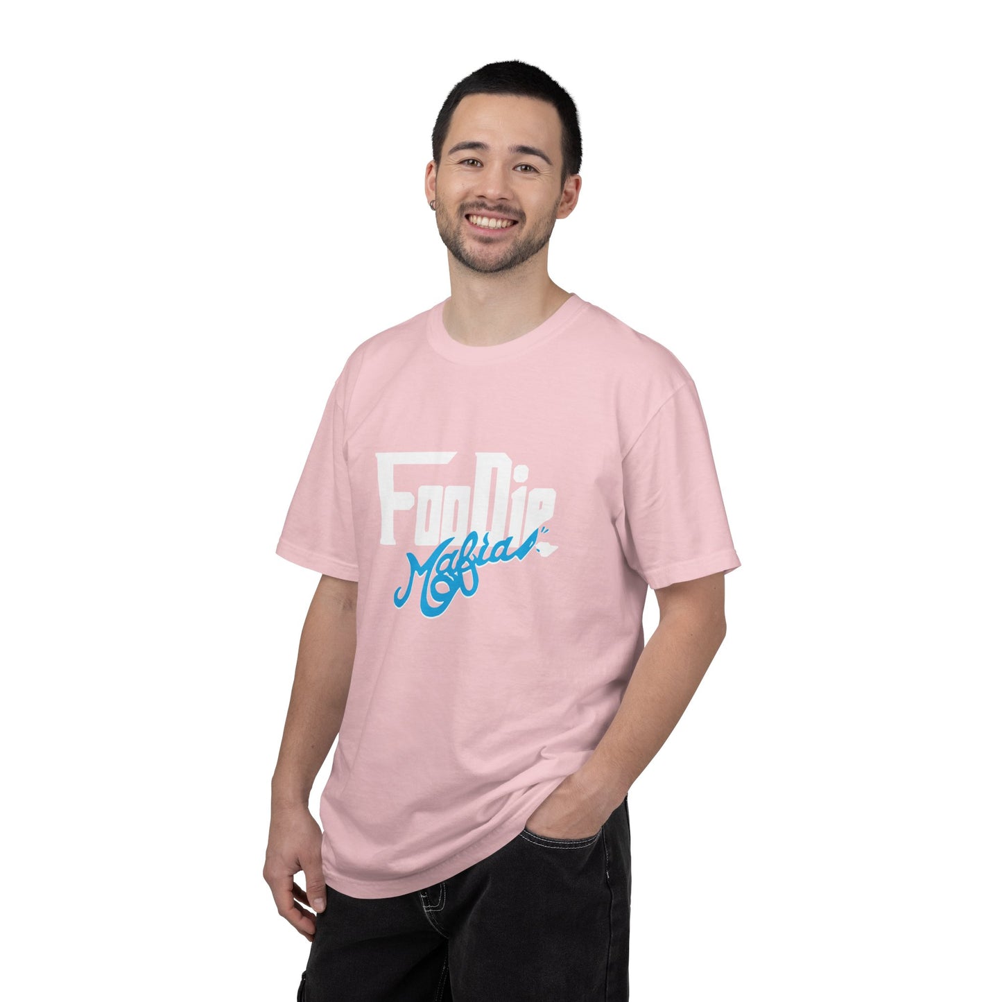 L.O.E.F White Foodie Mafia Unisex Tee shirt (Apricot)