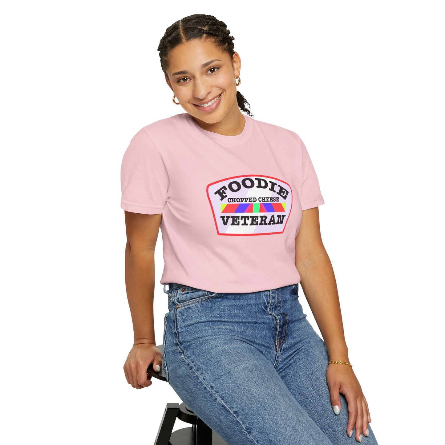 L.O.E.F Foodie Veteran Chopped Cheese Unisex Tee Shirt (Soft Pink)