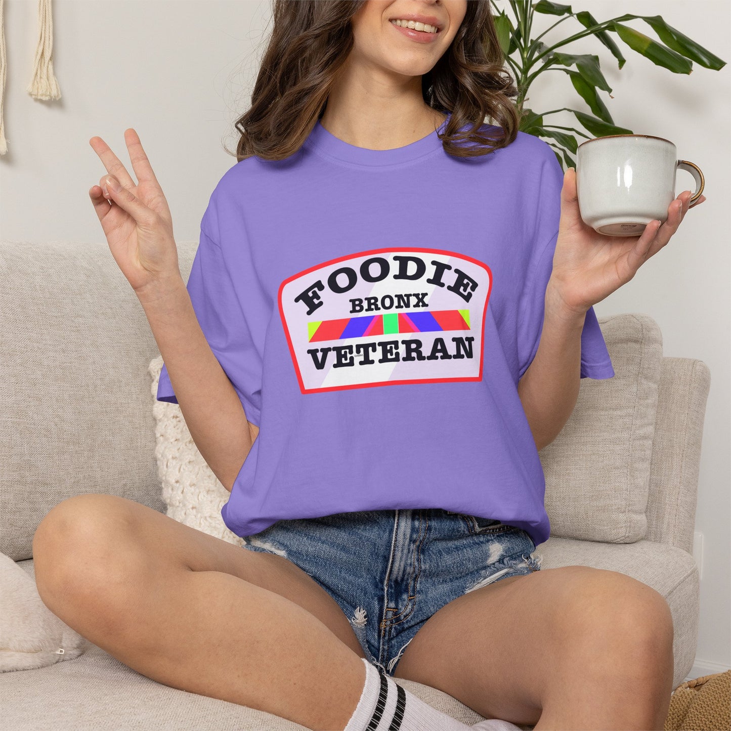 L.O.E.F Foodie Veteran Bronx Unisex Tee Shirt (Soft Pink)
