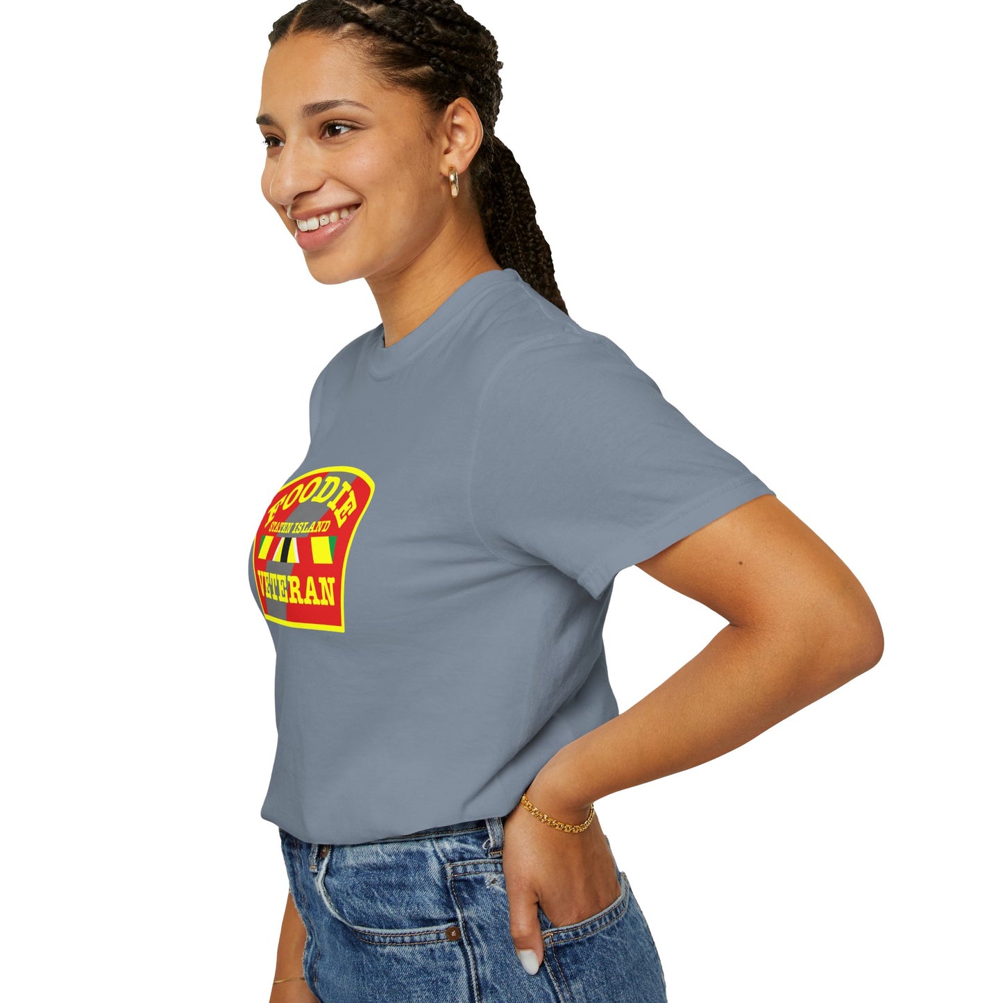L.O.E.F Foodie Veteran STATEN ISLAND Unisex Tee Shirt (Yellow)