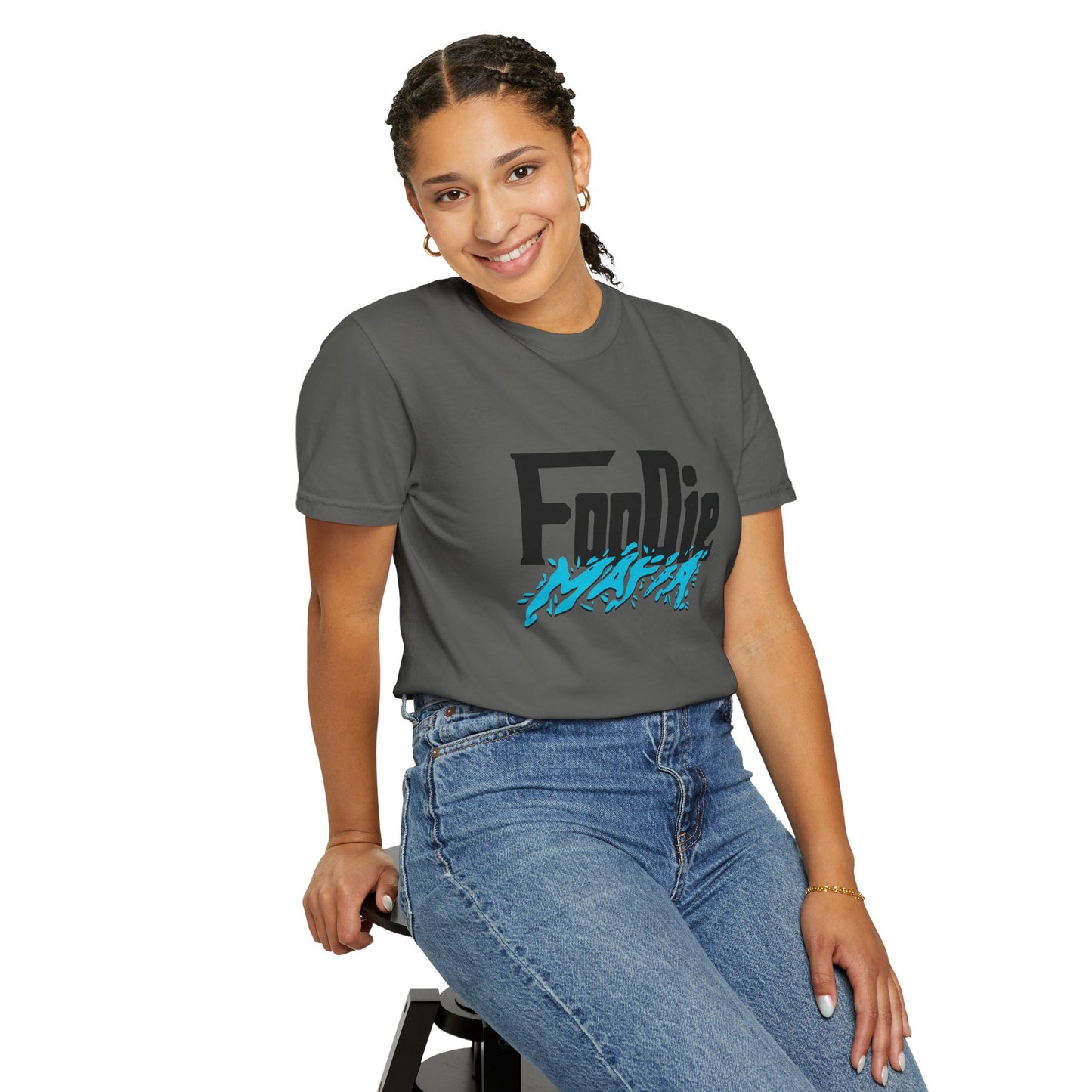 L.O.E.F Foodie Mafia Unisex Tee Shirt (Aqua Blue)