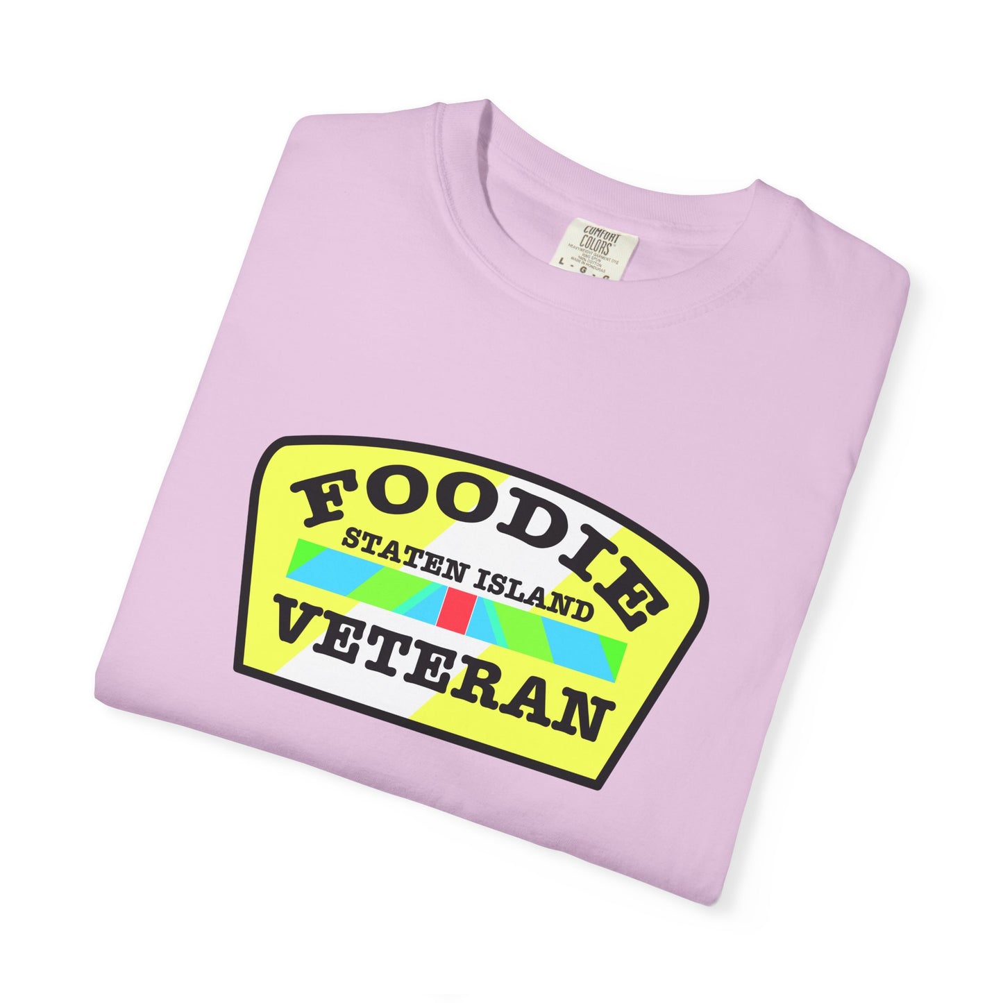 L.O.E.F Foodie Veteran STATEN ISLAND Unisex Tee Shirt (Yellow and Black)