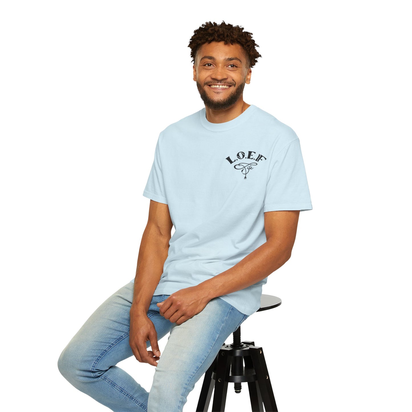 L.O.E.F Foodie 4Life Vegan Unisex Tee Shirt (Sky Blue)