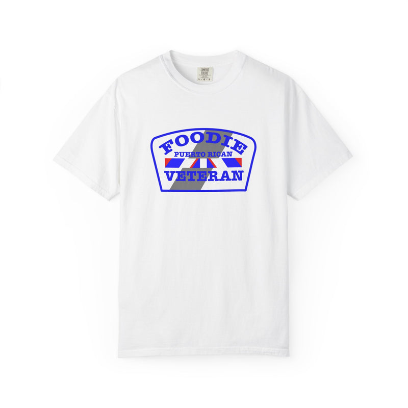 L.O.E.F Foodie Veteran Puerto Rican Unisex Tee Shirt (Blue)