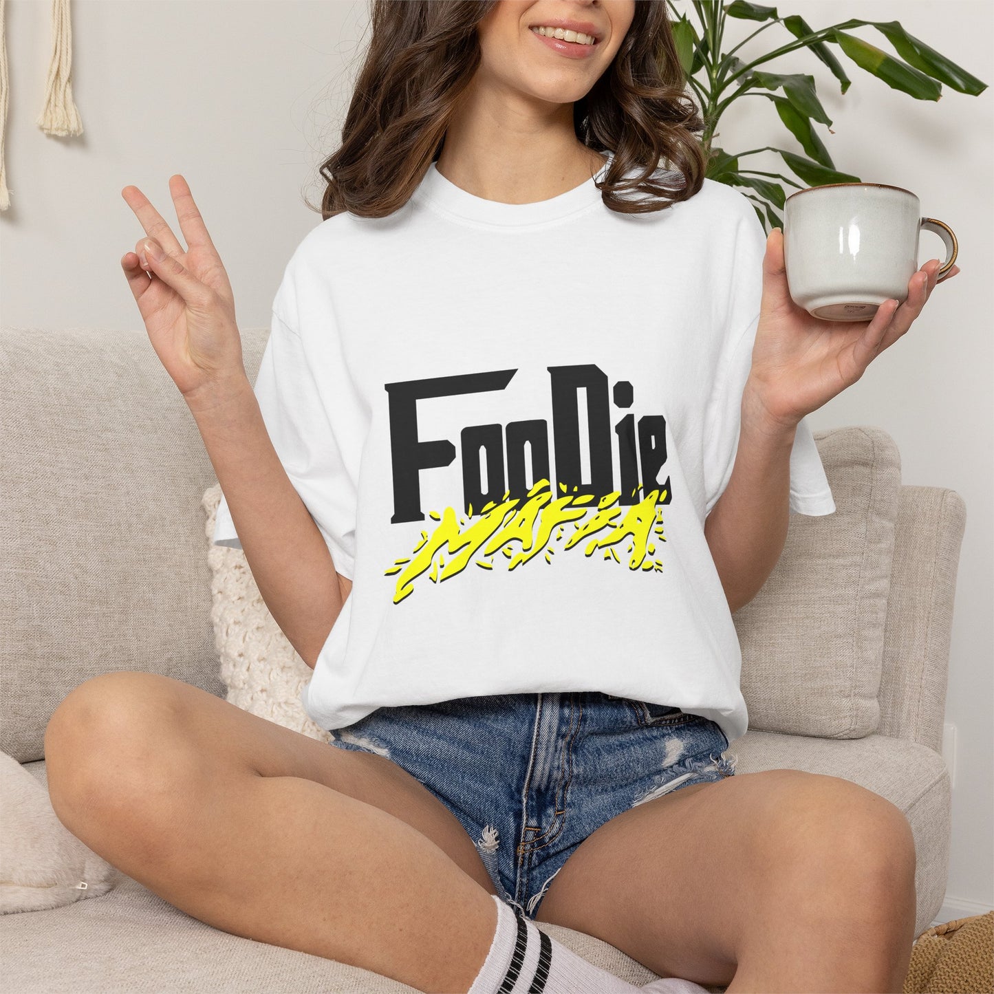 L.O.E.F Foodie Mafia Unisex Tee Shirt (Bright Yellow)