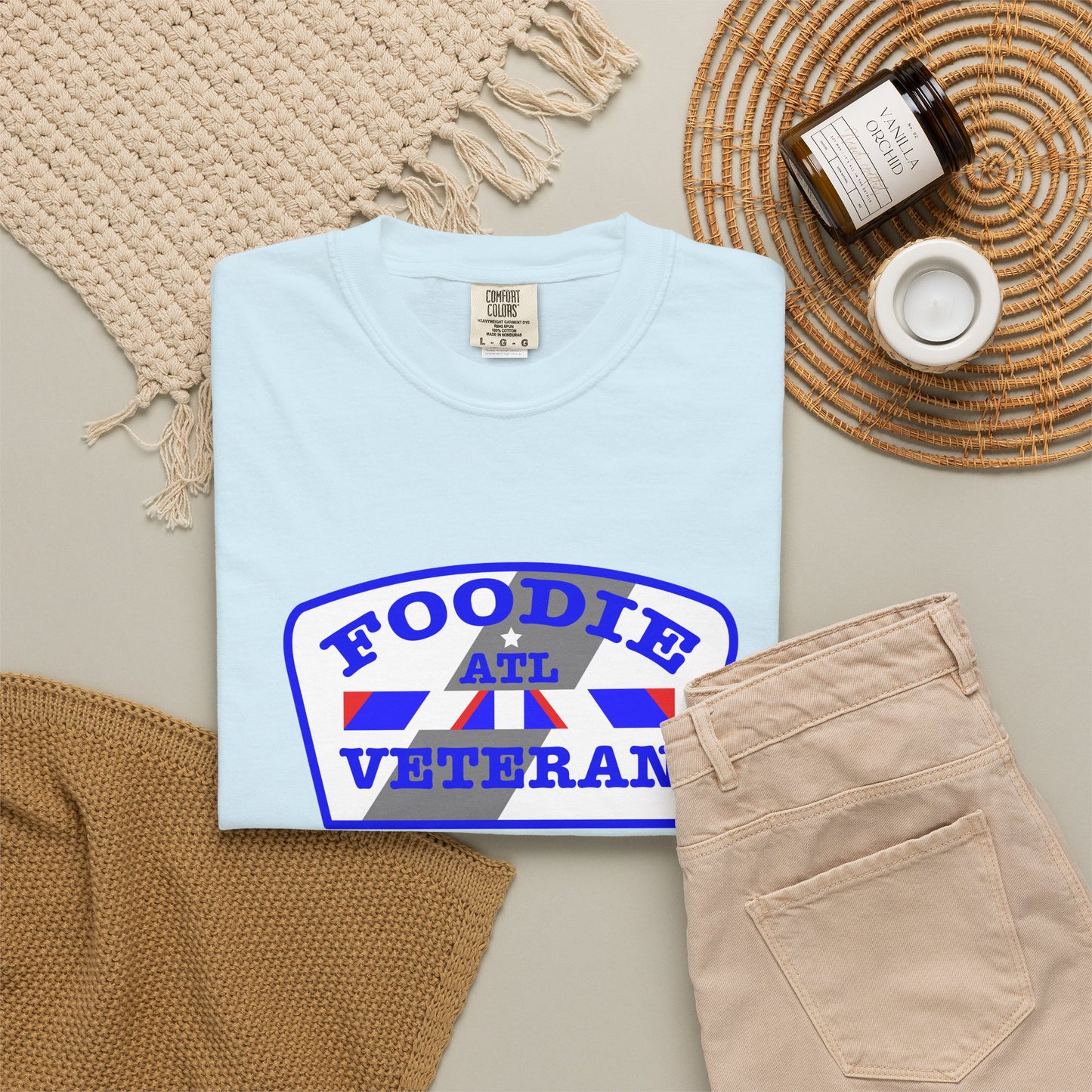 L.O.E.F Foodie Veteran ATL Unisex Tee Shirt (Blue)