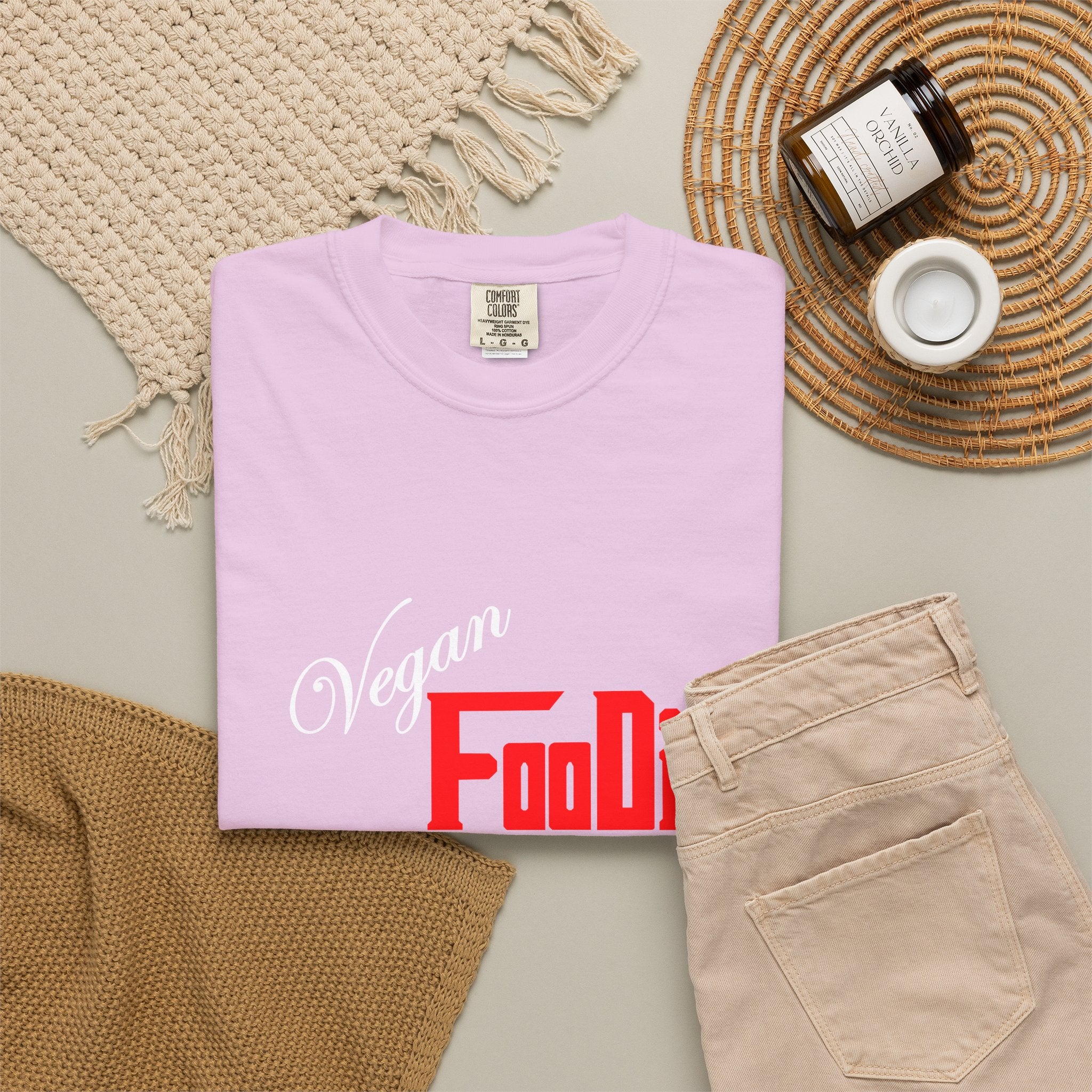 L.O.E.F Unisex Vegan Foodie Tee Shirt (Fiery Red)