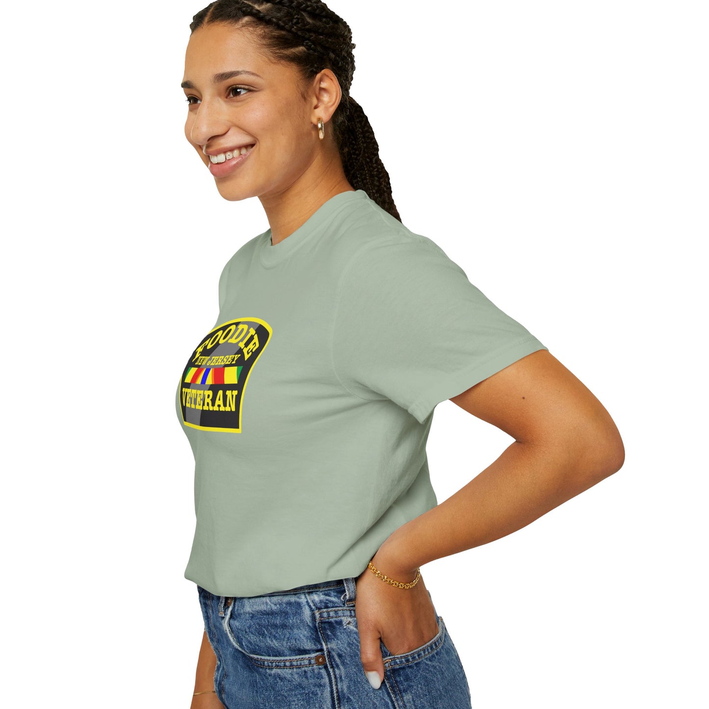 L.O.E.F Foodie Veteran NEW JERSEY Unisex Tee Shirt (Yellow)